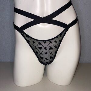 New with Tags Victoria’s Secret Panties VS Signature Print Panty Black Brazilian